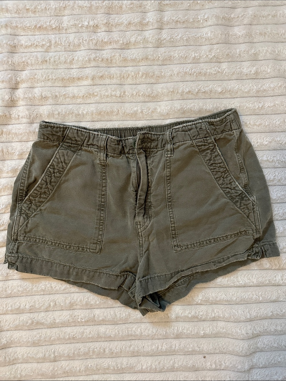 aerie Olive Utility Pull-On Bermuda Shorts